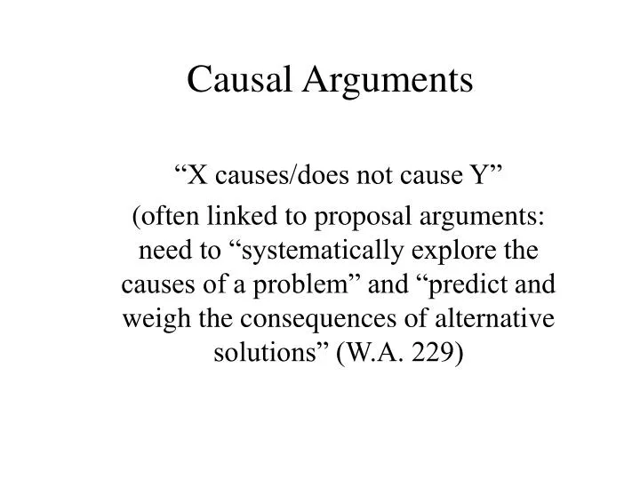 types of causal arguments