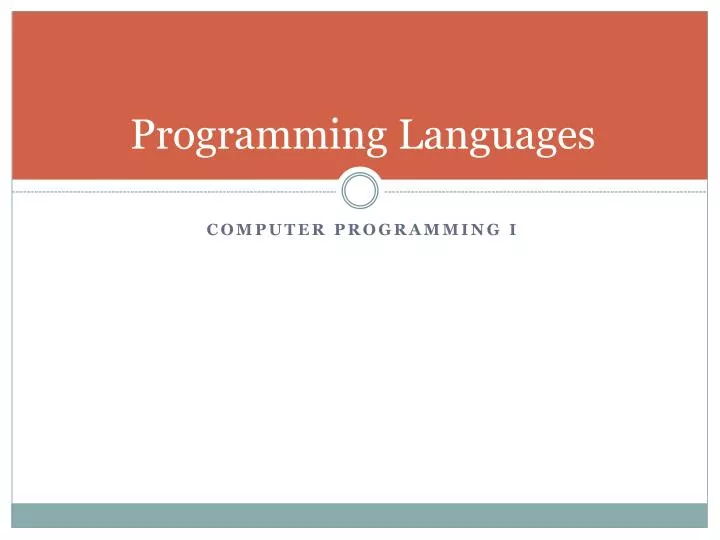 PPT - Programming Languages PowerPoint Presentation, free download - ID ...