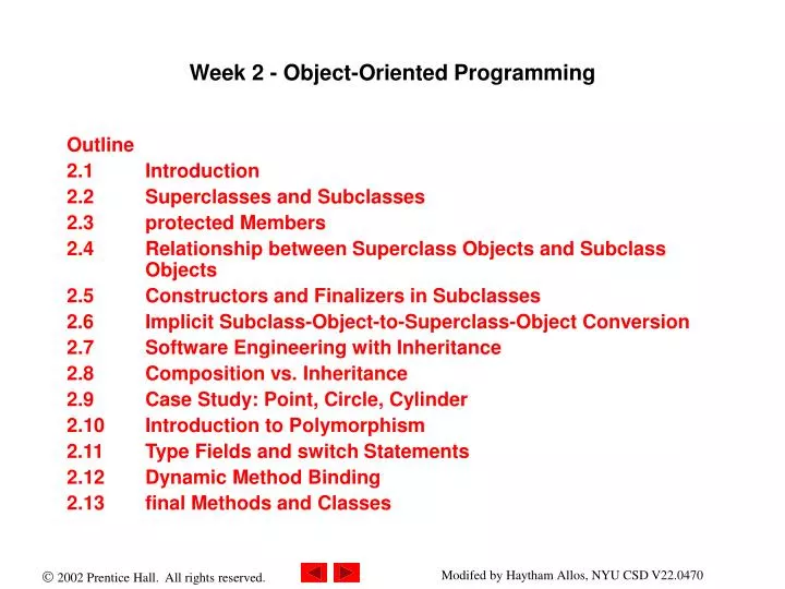 PPT - Week 2 - Object-Oriented Programming PowerPoint Presentation ...