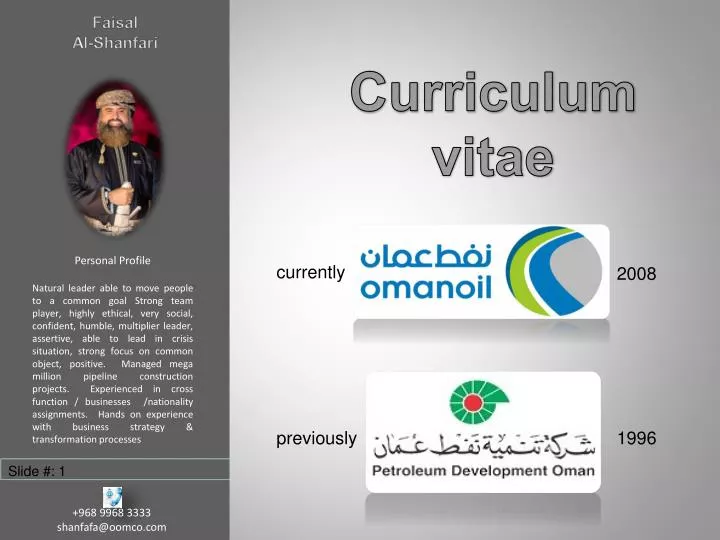 PPT Curriculum Vitae PowerPoint Presentation Free Download ID 5523819