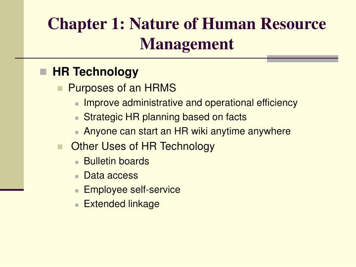 PPT - Chapter 1: Nature Of Human Resource Management PowerPoint ...