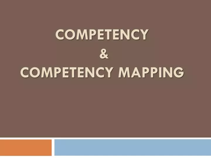 competency competency mapping n.