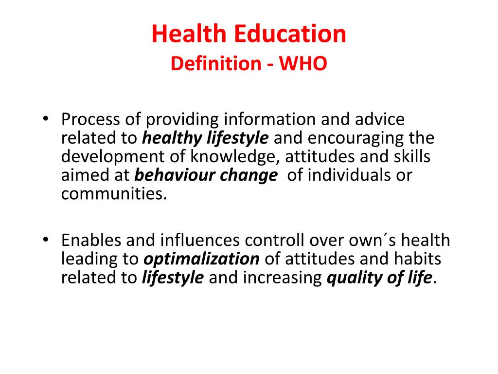 definition health and education