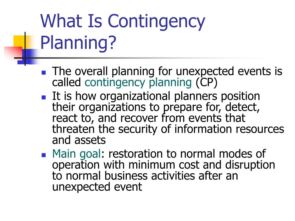 operational contingency plan meaning