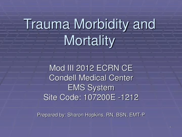 trauma morbidity and mortality n.