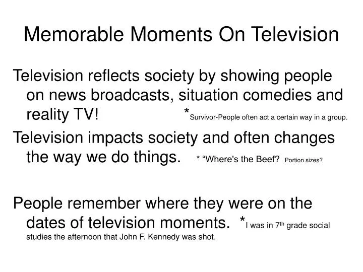 memorable moments on television n.