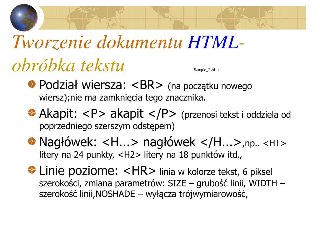PPT - Wykłady z języka HTML PowerPoint Presentation, free download -  ID:5527447
