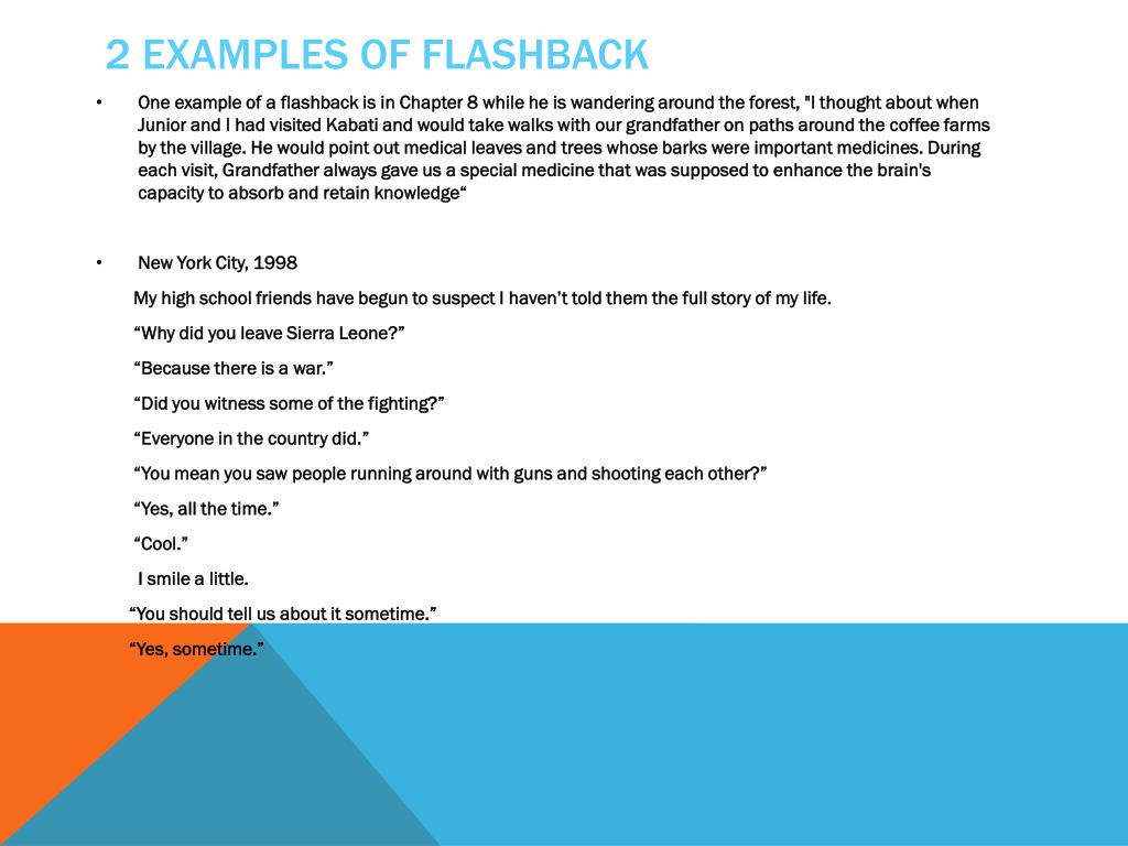 flashback examples that are short flashback examples that are short