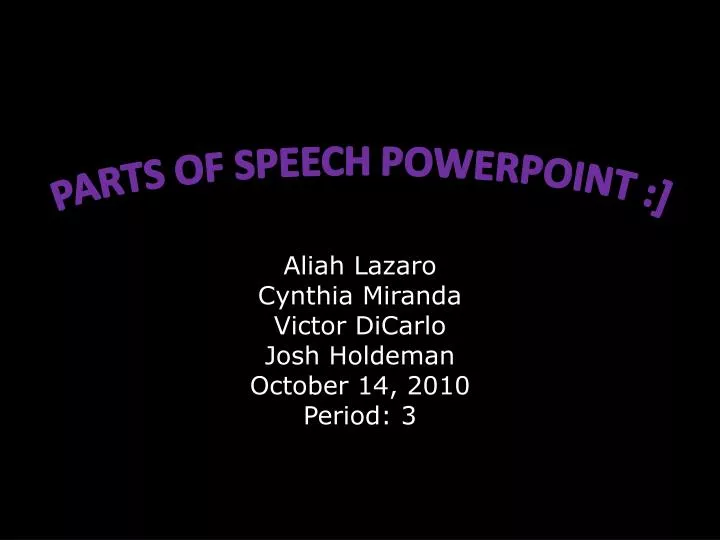 parts of speech powerpoint n.