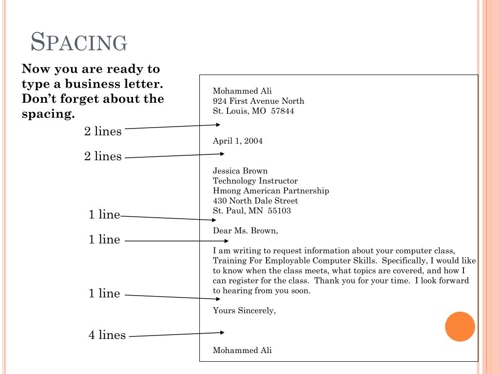 Spacing On A Business Letter from image3.slideserve.com