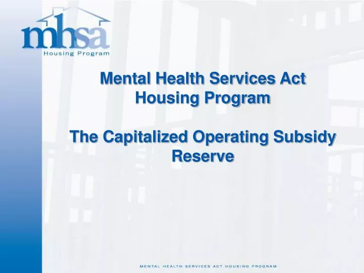 Mental Health Services Act Housing Program