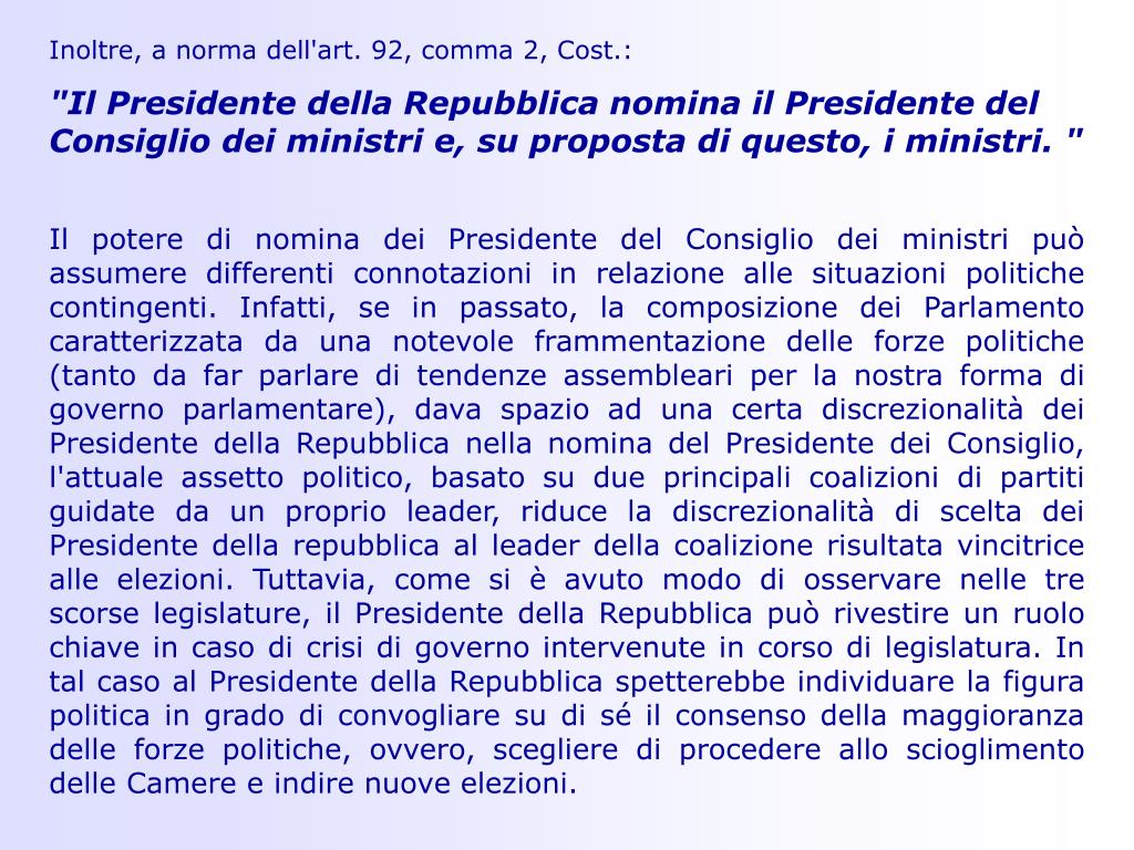 Il Presidente Della Repubblica Può Essere Rieletto PPT - IL PRESIDENTE DELLA REPUBBLICA PowerPoint Presentation, free