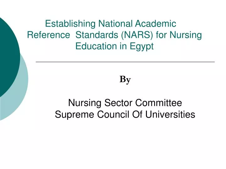 PPT Establishing National Academic Reference Standards