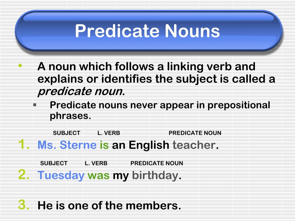 Predicate Noun And Predicate Adjective Worksheet Pdf
