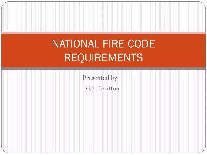 national fire code requirements n.