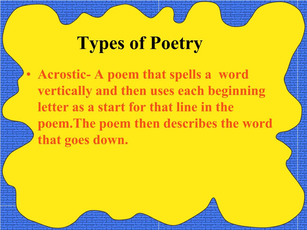 Ppt Types Of Poetry Powerpoint Presentation Free Download Id5534701