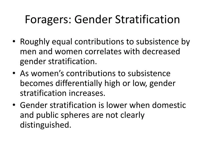 gender and stratification
