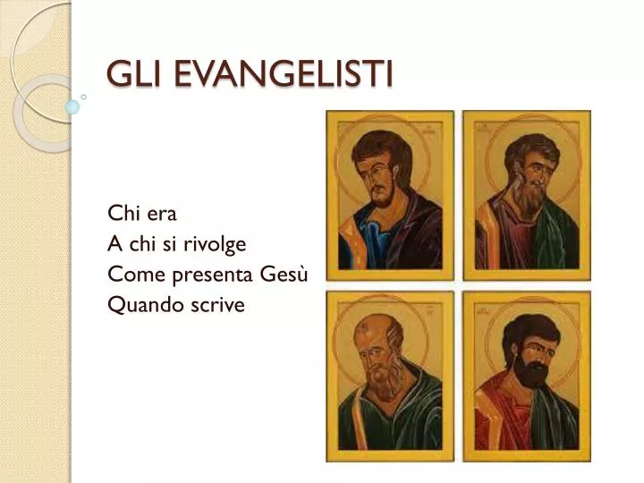 PPT GLI EVANGELISTI PowerPoint Presentation, free download ID5535278