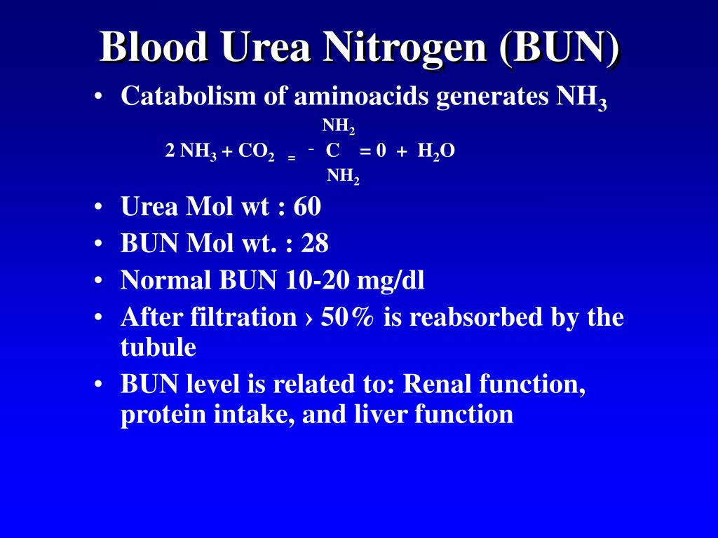 Blood Urea Nitrogen Levels Chart