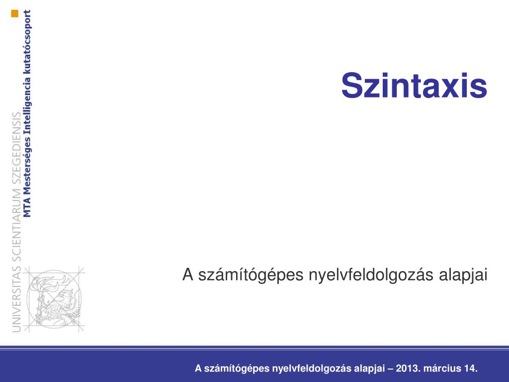 PPT - Szintaxis PowerPoint Presentation - ID:5535497