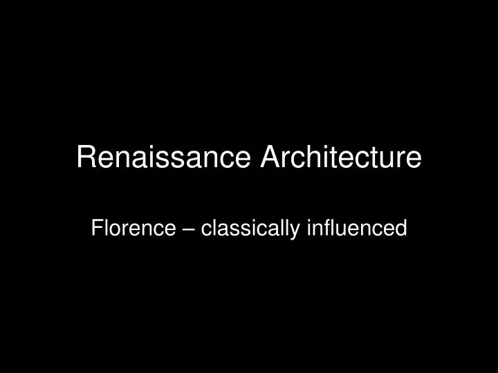 renaissance architecture n.