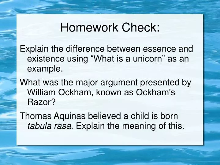 homework check meaning