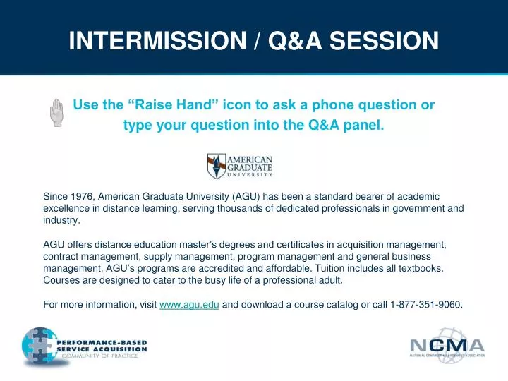 PPT - INTERMISSION / Q&A SESSION PowerPoint Presentation, free download ...