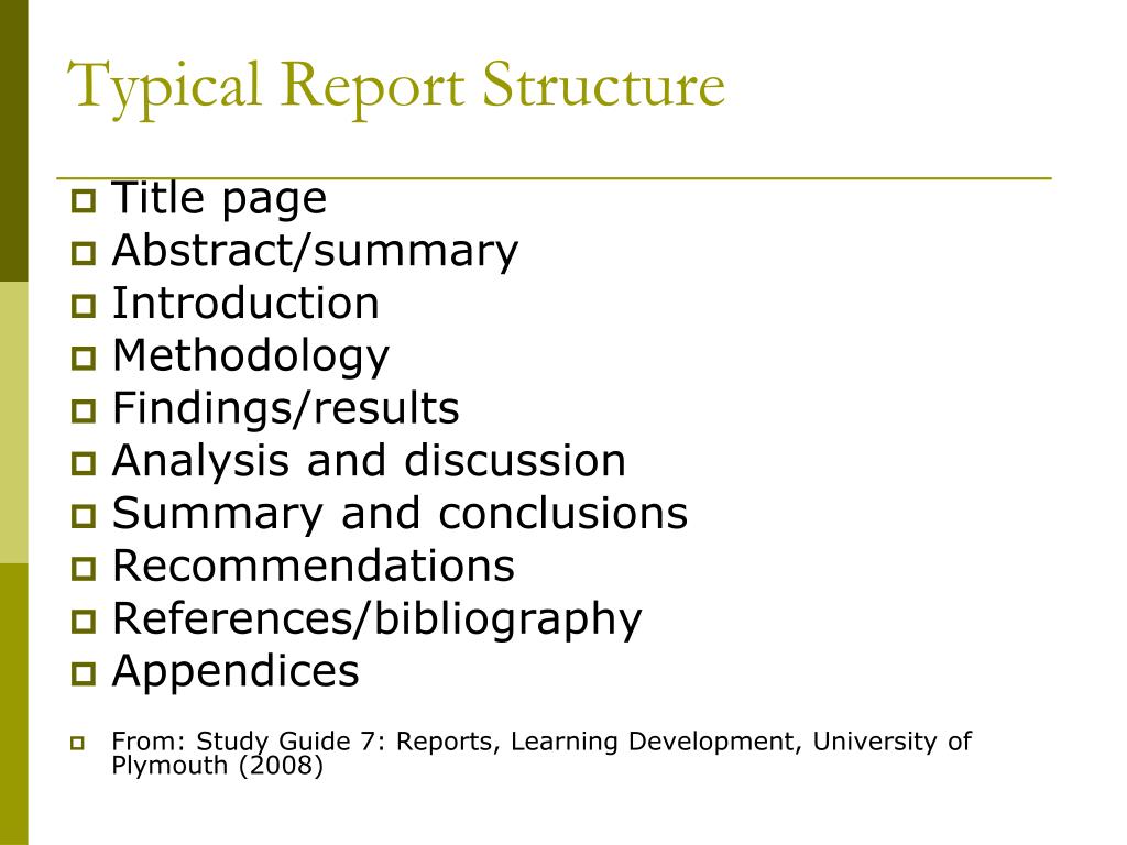components of scientific report writing