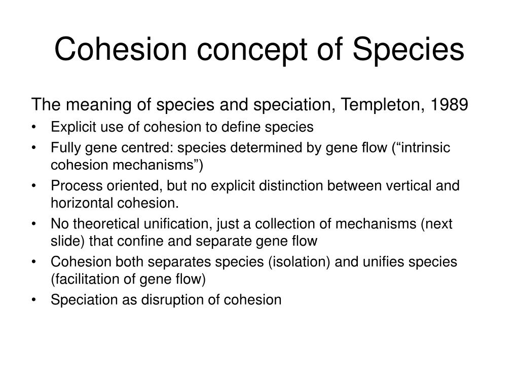 what are cohesion species concept