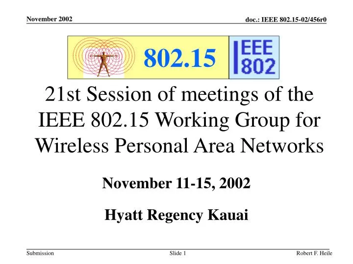 21st session of meetings of the ieee 802 15 working group for wireless personal area networks n.