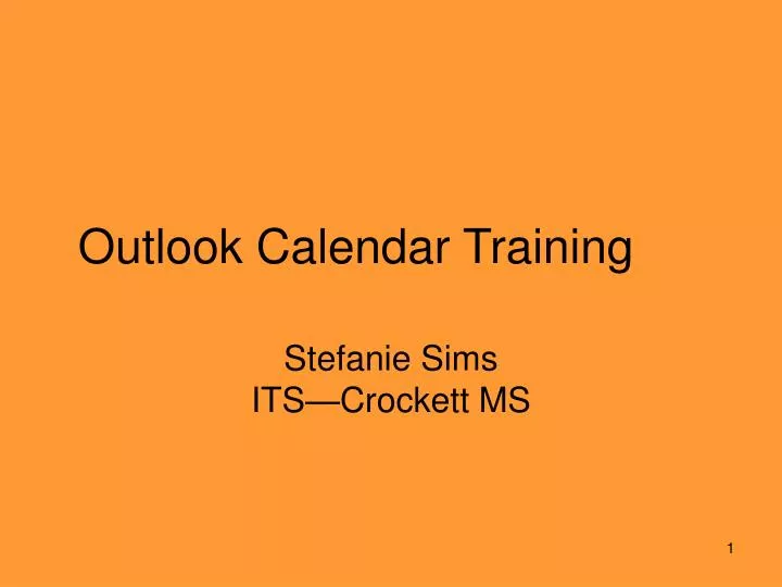 PPT Outlook Calendar Training PowerPoint Presentation, free download