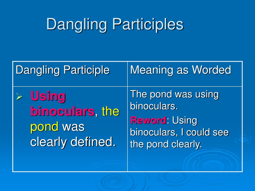 PPT Dangling Participles PowerPoint Presentation Free Download ID 5539956