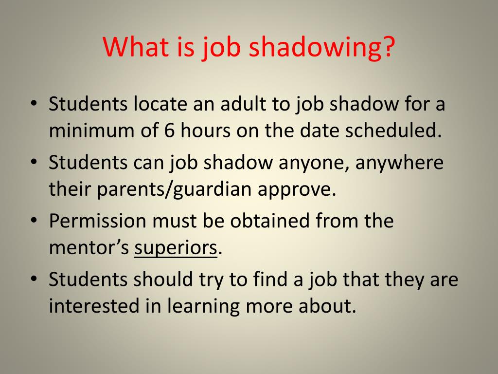 essay on job shadowing