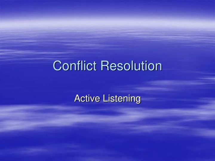 conflict resolution n.