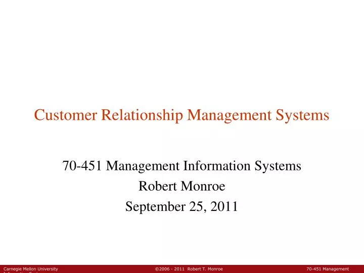 customer relationship management systems n.