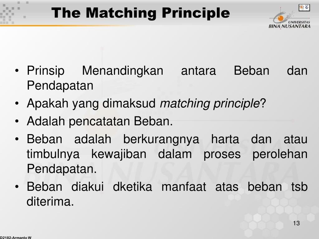 matching principle. matching principle.