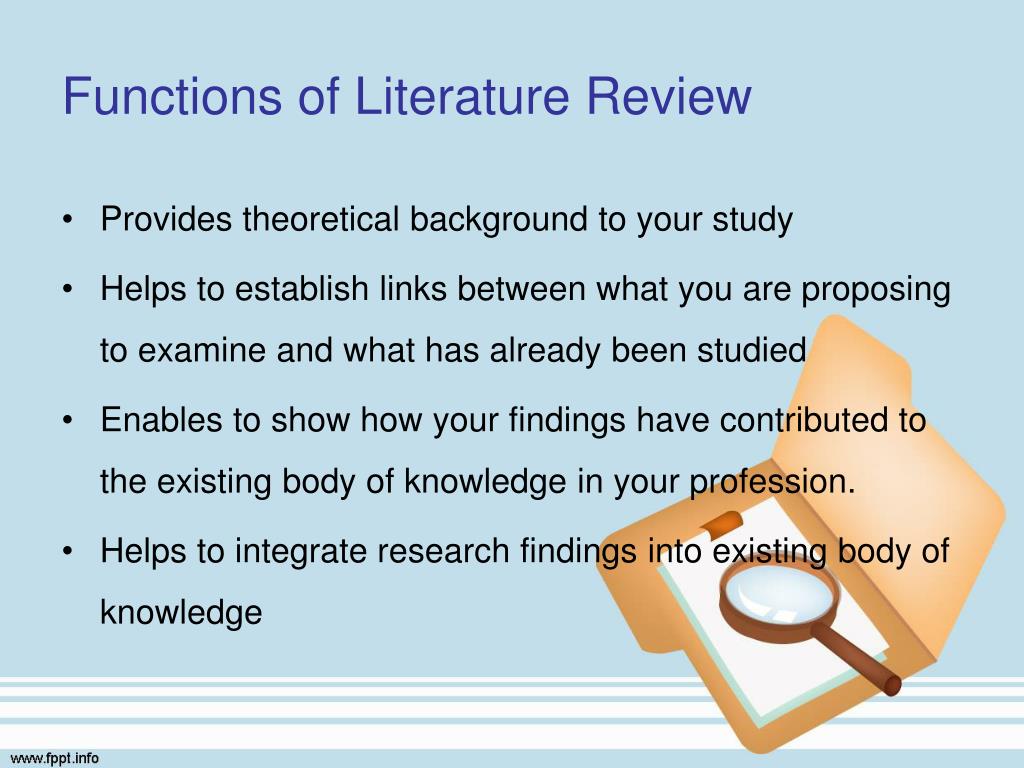 5 functions of literature review