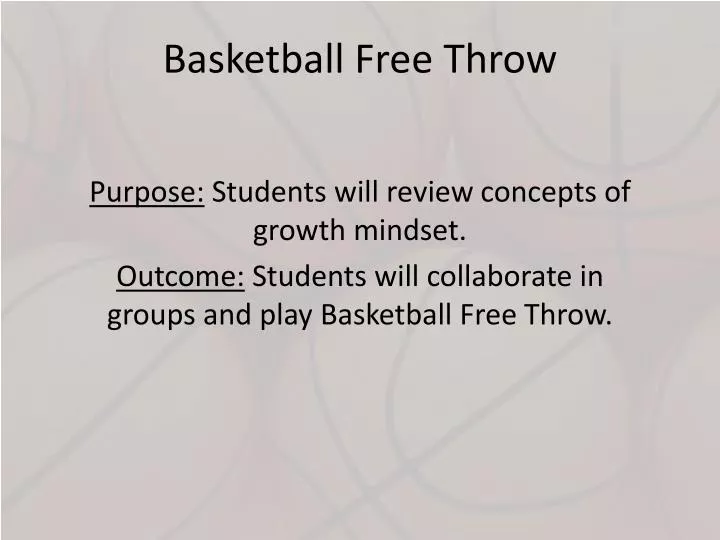 PPT Basketball Free Throw PowerPoint Presentation, free download ID