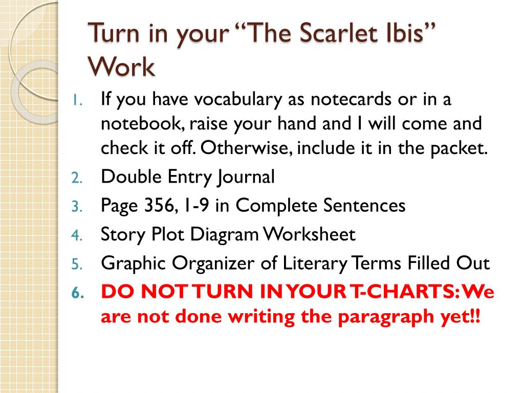 PPT - The Scarlet Ibis PowerPoint Presentation, free download - ID Throughout The Scarlet Ibis Worksheet