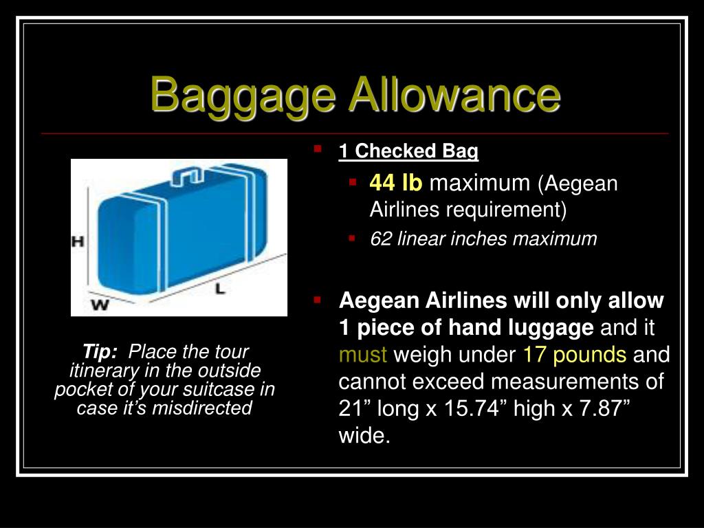 aegean airlines baggage allowance carry on