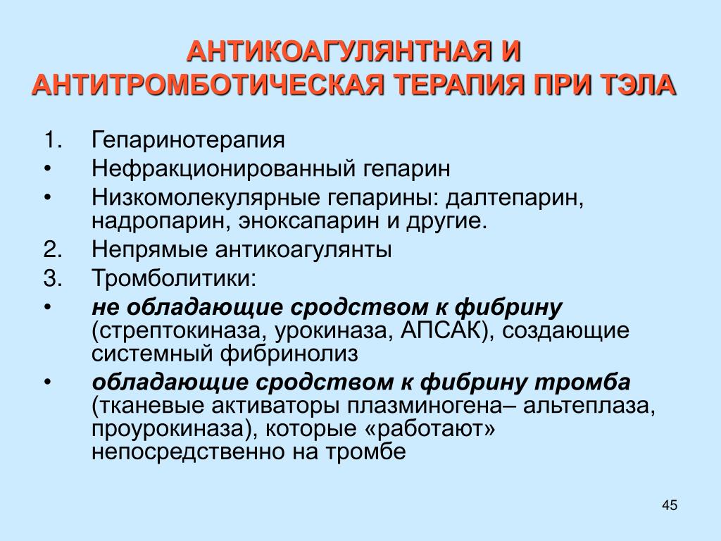 Антитромботическая терапия схема