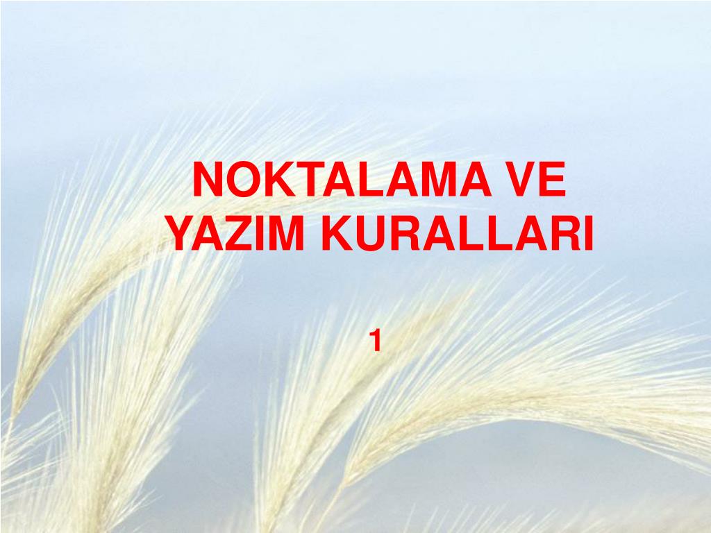 PPT - NOKTALAMA VE YAZIM KURALLARI PowerPoint Presentation, free download -  ID:5544715