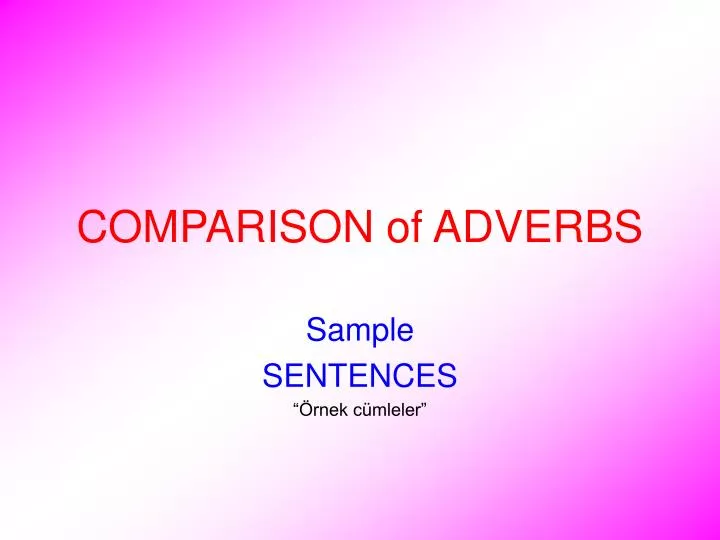 comparison of adverbs n.
