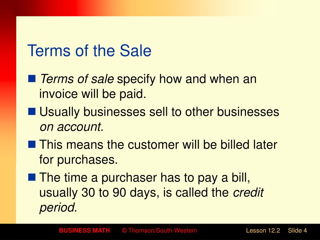 PPT - 12.2 Cash and Trade Discounts PowerPoint ...