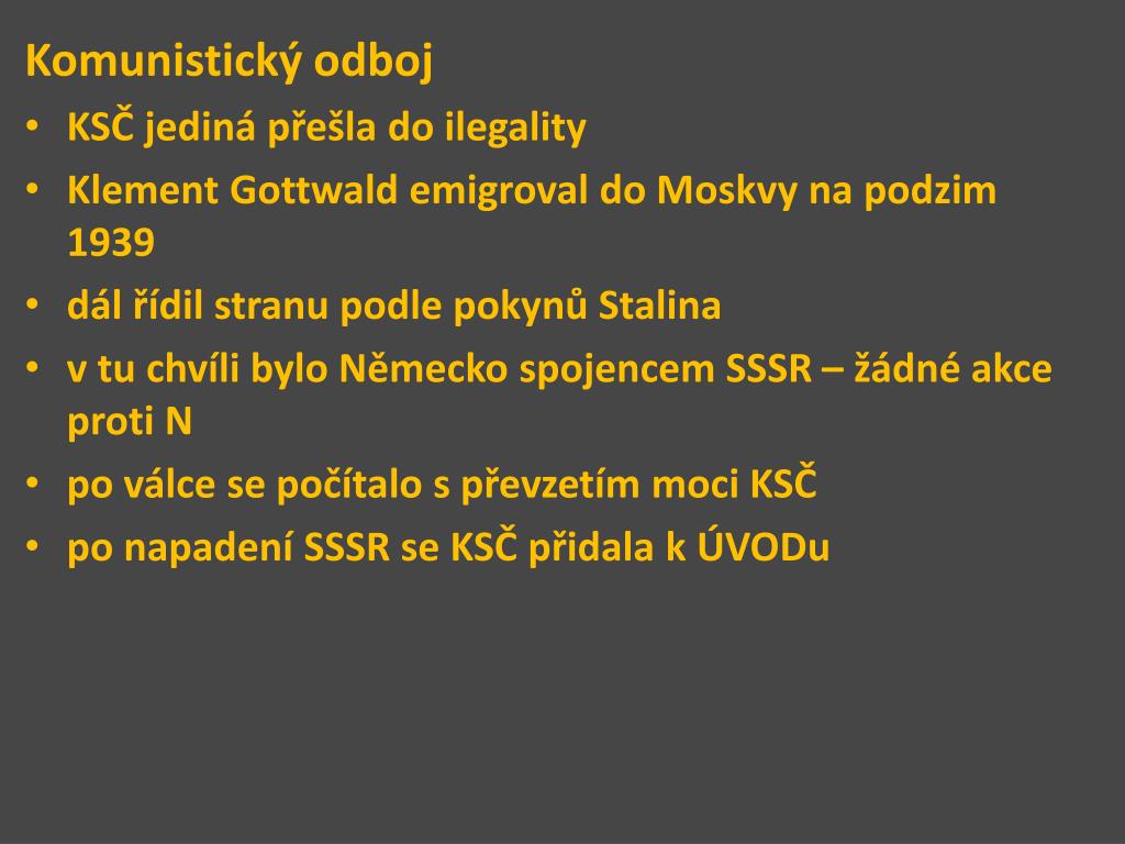 PPT - Československo za druhé světové války PowerPoint Presentation -  ID:5547849