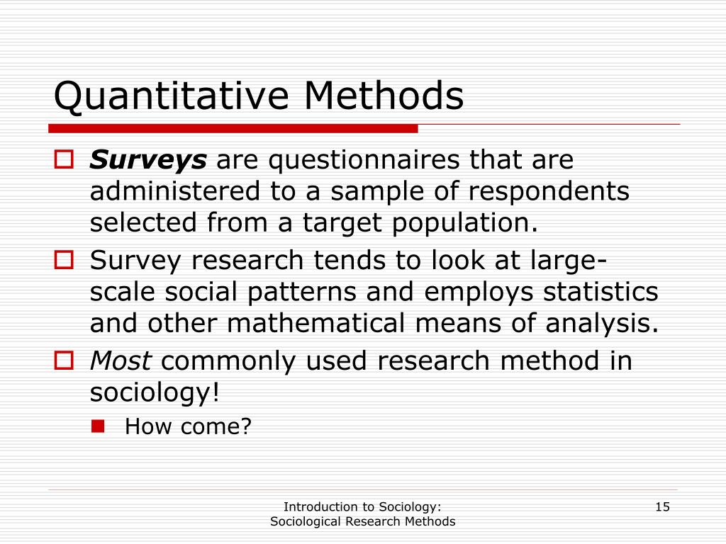 quantitative research sociology example