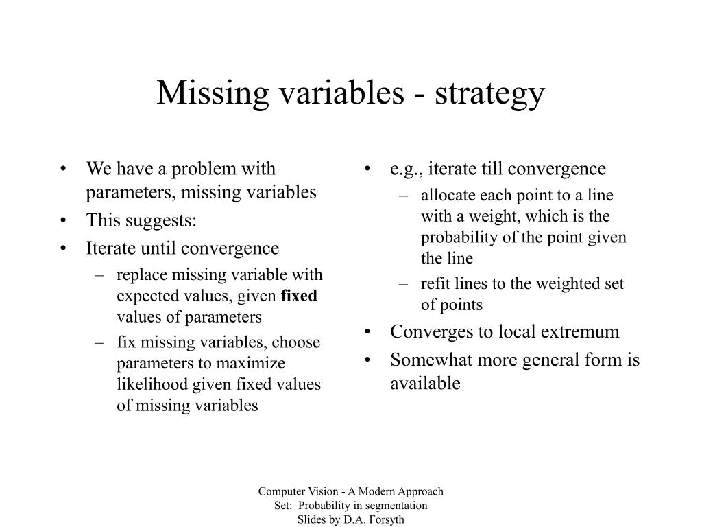 PPT - Missing variable problems PowerPoint Presentation, free download - ID:5548028