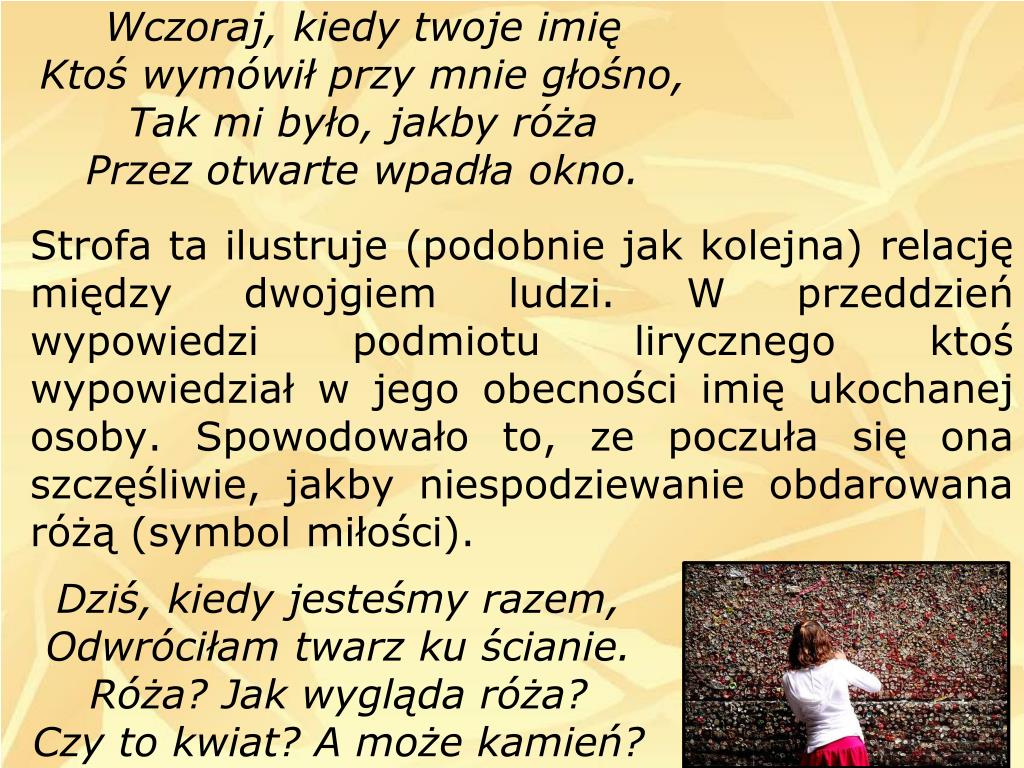 Wczoraj Kiedy Twoje Imię Ktoś Wymówił Przy Mnie Głośno PPT - Materiały pochodzą z Platformy Edukacyjnej Portalu szkolnictwo.pl