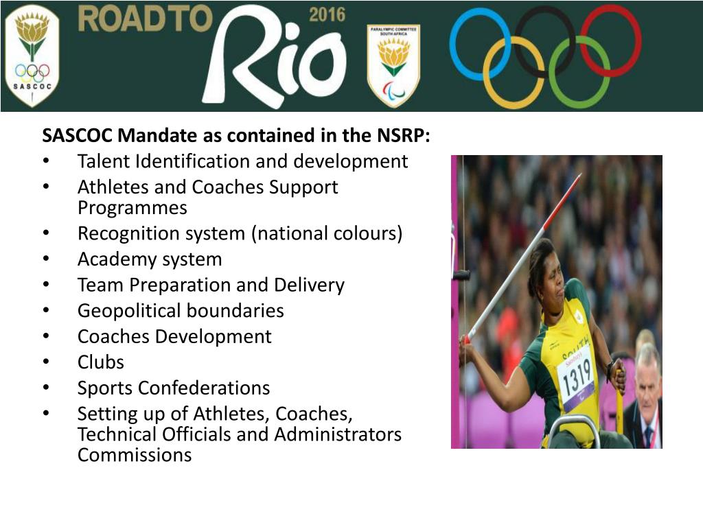PPT SASCOC Mandate National Sport and Recreation Act, 1998 ( Act No