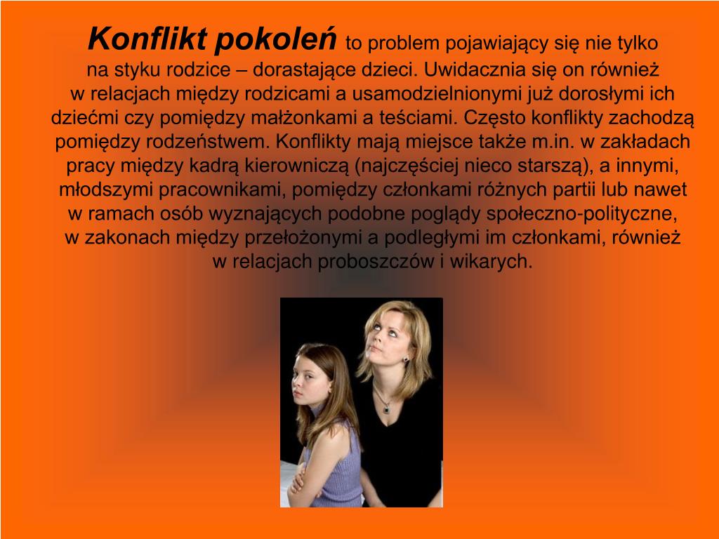 Konflikt Pokoleń Jako Motyw Literacki PPT - KONFLIKT POKOLEŃ W RODZINIE PowerPoint Presentation, free
